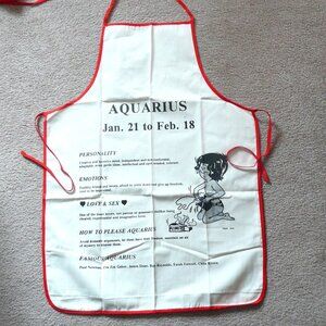 NWOT Bib Apron Aquarius Zodiac Stars Astrology Cooking Baking Kitchen Linens